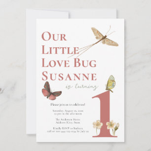 Eerste verjaardag van de "Love Bug Baby Girl" Kaart