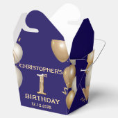 Eerste verjaardag van de marineblauw en de gouden  bedankdoosjes (Geopend)