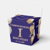 Eerste verjaardag van de marineblauw en de gouden  bedankdoosjes (Voorkant Zijde)