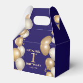 Eerste verjaardag van de marineblauw en de gouden  bedankdoosjes (Achterkant)