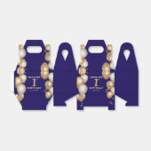 Eerste verjaardag van de marineblauw en de gouden  bedankdoosjes (Uitgevouwen)