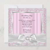 Eerste verjaardag van de meisjes roze diamant Tiar Kaart (Achterkant)