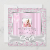 Eerste verjaardag van de meisjes roze diamant Tiar Kaart (Voorkant)