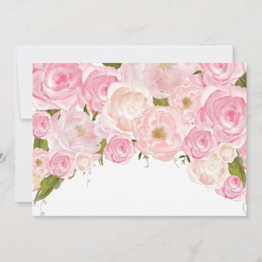 Eerste verjaardag van de mooie Florale uitnodiging (Achterkant)