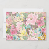 Eerste verjaardag van de mooie Florale uitnodiging (Achterkant)