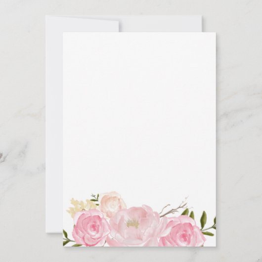 Eerste verjaardag van de mooie Florale uitnodiging (Achterkant)