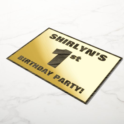 Eerste verjaardag van de partij van Birthday - Vet Folie Uitnodiging (Gedraaid)