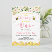 Eerste verjaardag van de roze goudbraal kaart (Staand voorkant)