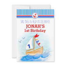 Eerste verjaardag van de uitnodiging voor het zeil