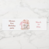 Eerste verjaardag van de verjaardag | Meisje | Eti Waterfles Etiket (Enkel label)