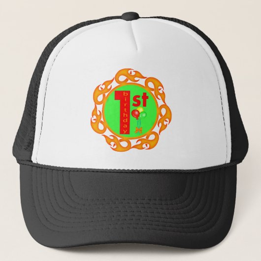 Eerste verjaardag van de verjaardag trucker pet (Voorkant)