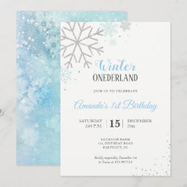Eerste verjaardag van de winter Snowflakes Kaart