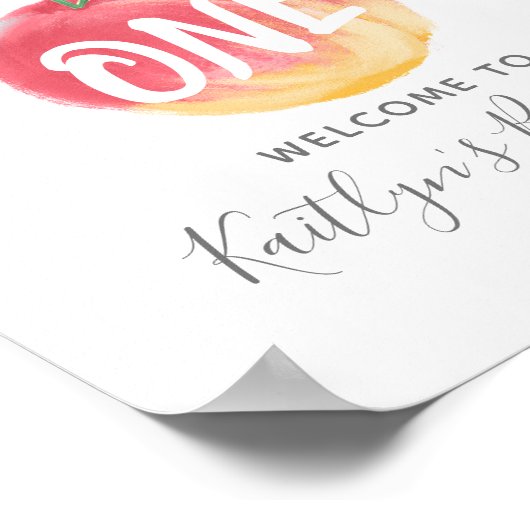 Eerste verjaardag van de zoete kleine doorsnee poster (Hoek)