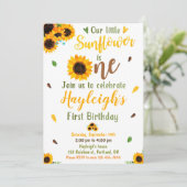 Eerste verjaardag van de Zonnebloem Kaart (Staand voorkant)