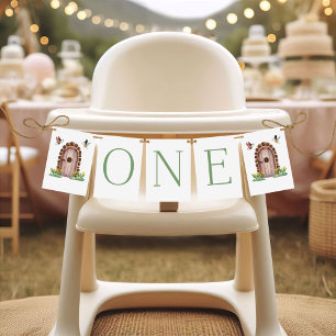 Eerste verjaardag van een fee, high chair EEN vlag Kaart