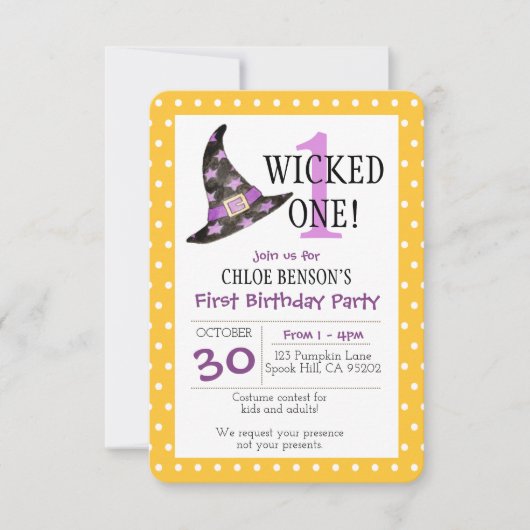 Eerste verjaardag van één halloween kaart (Voorkant)