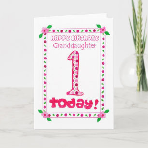 Eerste verjaardag van een kleindochter kaart