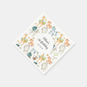 Eerste verjaardag van gepersonaliseerde Oerwouden Servet (Hoek)