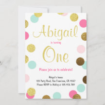 Eerste verjaardag van Girl Pink Gold Munt