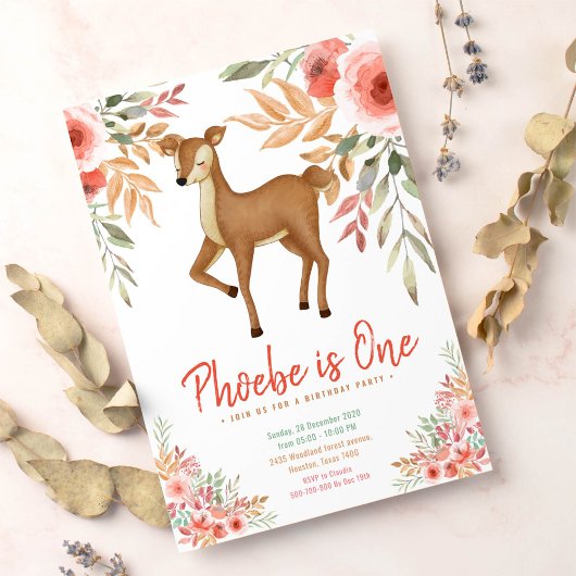 Eerste verjaardag van hert Woodland Kaart