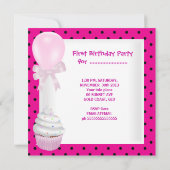 Eerste verjaardag van het eerste meisje met warme kaart (Achterkant)