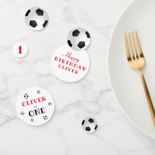 Eerste verjaardag van het Football van het Voetbal Confetti