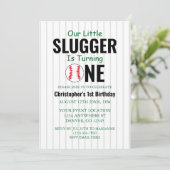 Eerste verjaardag van het kleine slokdBaseball Kaart (Staand voorkant)