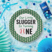 Eerste verjaardag van het kleine slokdBaseball Papieren Bordje (Feest)