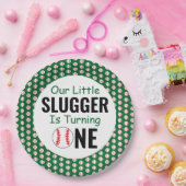 Eerste verjaardag van het kleine slokdBaseball Papieren Bordje (Feest)
