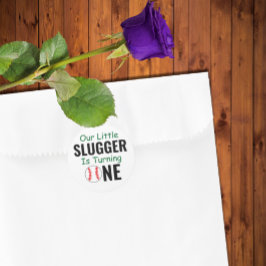 Eerste verjaardag van het kleine slokdBaseball Ronde Sticker