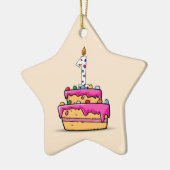 Eerste verjaardag van het meisje, 1 op de zoete ro keramisch ornament (Links)