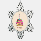 Eerste verjaardag van het meisje, 1 op de zoete ro tin sneeuwvlok ornament (Rechts)