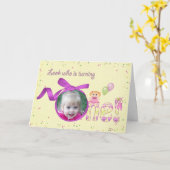 Eerste verjaardag van het meisje kaart (Gele Bloem)