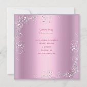 Eerste verjaardag van het meisje roze zilver ster kaart (Achterkant)