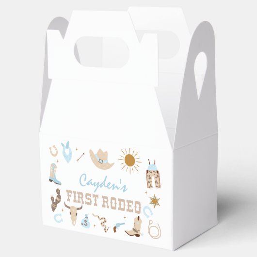 Eerste verjaardag van het rodeo-pastel bedankdoosjes (Geopend)