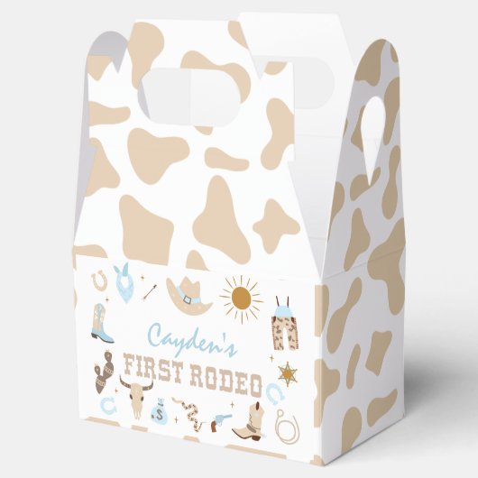 Eerste verjaardag van het rodeo-pastel bedankdoosjes (Geopend)