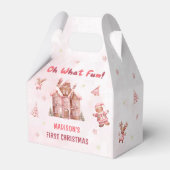 Eerste verjaardag van het roze ontbijt bedankdoosjes (Voorkant Zijde)