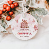 Eerste verjaardag van het roze ontbijt bedankjes labels