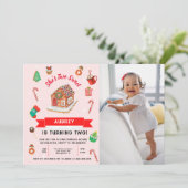 Eerste verjaardag van het roze ontbijt kaart (Staand voorkant)
