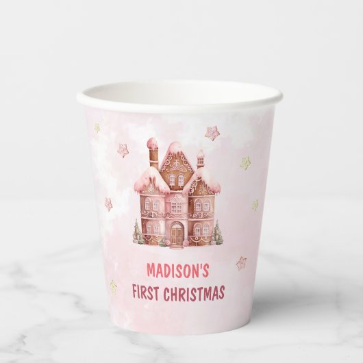 Eerste verjaardag van het roze ontbijt papieren bekers (Voorkant)