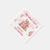 Eerste verjaardag van het roze ontbijt servet (Hoek)