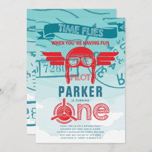 Eerste verjaardag van het vliegtuig kaart