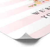 Eerste verjaardag van het Welkomstteken Roze Water Poster (Hoek)