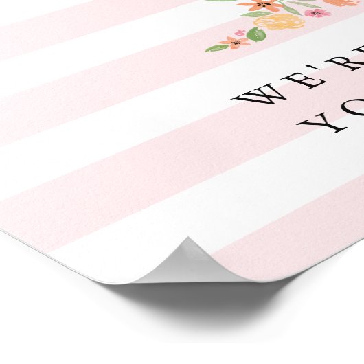 Eerste verjaardag van het Welkomstteken Roze Water Poster (Hoek)