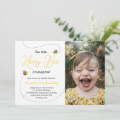 Eerste verjaardag van honingbijen kaart (Staand voorkant)