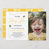 Eerste verjaardag van honingbijen kaart (Voorkant / Achterkant)