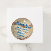 Eerste verjaardag van honkbal bij jongens bedankjes labels (In situ)