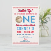 eerste verjaardag van honkbal gedrukt of digitaal kaart (Staand voorkant)