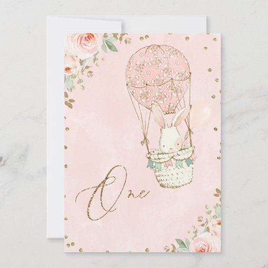 Eerste verjaardag van Invi van de luchtballon in-  Kaart (Achterkant)