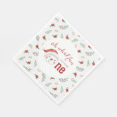 Eerste verjaardag van kerstdag Snowman Holly Servet (Hoek)